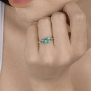 Bids.com 0.68 Carat Genuine Zambian Emerald and White Diamond 14K Yellow Gold Ring Rings Rosy Brown size 7.00,size 6.00,size 8.00,size 5.00,size 9.00