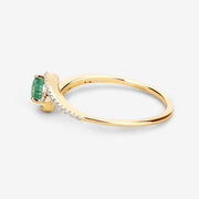 Bids.com 0.33 Carat Genuine Zambian Emerald and White Diamond 14K Yellow Gold Ring Rings White Smoke size 7.00,size 6.00,size 8.00,size 5.00,size 9.00