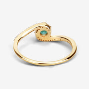 Bids.com 0.33 Carat Genuine Zambian Emerald and White Diamond 14K Yellow Gold Ring Rings White Smoke size 7.00,size 6.00,size 8.00,size 5.00,size 9.00