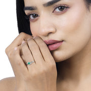 Bids.com 0.51 Carat Genuine Zambian Emerald and White Diamond 14K White Gold Ring Rings White Smoke size 7.00,size 5.00,size 6.00,size 8.00,size 9.00