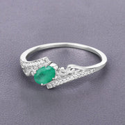 Bids.com 0.51 Carat Genuine Zambian Emerald and White Diamond 14K White Gold Ring Rings Slate Gray size 7.00,size 5.00,size 6.00,size 8.00,size 9.00