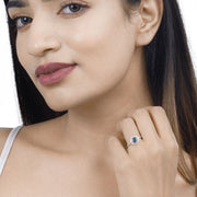 Bids.com 0.72 Carat Genuine Blue Sapphire and White Diamond 14K White Gold Ring Rings Tan size 5.00,size 6.00,size 7.00,size 8.00,size 9.00