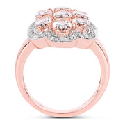Bids.com 3.06 Carat Genuine Morganite and White Diamond .925 Sterling Silver Ring Rings White Smoke size 7.50,size 5.00,size 6.00,size 7.00,size 8.00,size 9.00