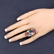 Bids.com 5.01 Carat Genuine Multi Stones .925 Sterling Silver Ring Rings Peach Puff size 5.00,size 6.00,size 7.00,size 8.00,size 9.00