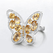 Bids.com 4.43 Carat Genuine Citrine .925 Sterling Silver Ring Rings Lavender size 6.00,size 7.00,size 8.00