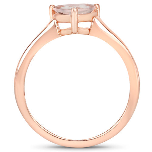 Bids.com 0.90 Carat Genuine Morganite .925 Sterling Silver Ring Rings White Smoke size 5.00,size 6.00,size 7.00,size 8.00,size 9.00