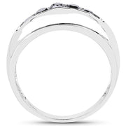 Bids.com 0.50 Carat Genuine Black Diamond .925 Sterling Silver Ring Rings White Smoke size 7.00,size 10.00,size 6.00,size 8.00,size 9.00,size 11.00,size 12.00