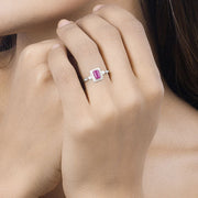 Bids.com 0.75 Carat Genuine Ruby and White Diamond 14K White Gold Ring Rings Tan size 5.00,size 6.00,size 7.00,size 8.00,size 9.00