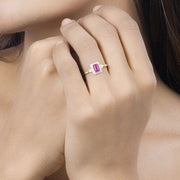 Bids.com 0.75 Carat Genuine Ruby and White Diamond 14K Yellow Gold Ring Rings Tan size 5.00,size 6.00,size 7.00,size 8.00,size 9.00