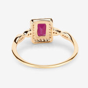 Bids.com 0.75 Carat Genuine Ruby and White Diamond 14K Yellow Gold Ring Rings White Smoke size 5.00,size 6.00,size 7.00,size 8.00,size 9.00