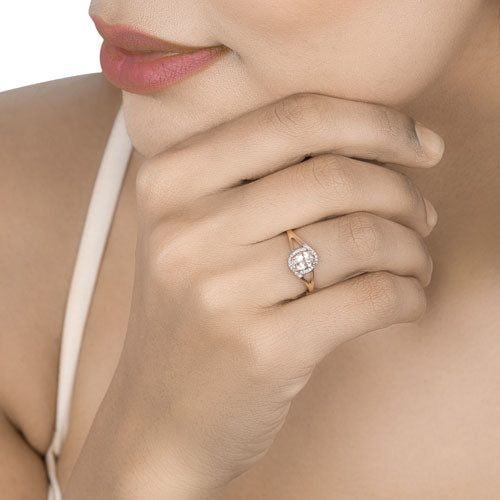 Bids.com 0.78 Carat Genuine Morganite and White Diamond 14K Rose Gold Ring Rings Tan size 6.00,size 7.00,size 8.00,size 5.00,size 9.00