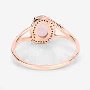 Bids.com 0.78 Carat Genuine Morganite and White Diamond 14K Rose Gold Ring Rings Lavender size 6.00,size 7.00,size 8.00,size 5.00,size 9.00