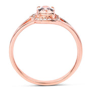 Bids.com 0.78 Carat Genuine Morganite and White Diamond 14K Rose Gold Ring Rings White Smoke size 6.00,size 7.00,size 8.00,size 5.00,size 9.00