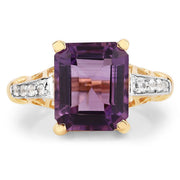 Bids.com 4.83 Carat Genuine Amethyst and White Topaz .925 Sterling Silver Ring Rings White Smoke size 5.00,size 6.00,size 7.00,size 8.00,size 9.00