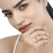 Bids.com 0.22 Carat Genuine Ruby and White Diamond 14K White Gold Ring Rings Tan size 5.00,size 6.00,size 7.00,size 8.00,size 9.00