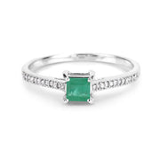 Bids.com 0.67 Carat Genuine Zambian Emerald and White Diamond 14K White Gold Ring Rings White Smoke size 5.00,size 6.00,size 7.00,size 8.00,size 9.00