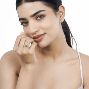 Bids.com 0.64 Carat Genuine Zambian Emerald and White Diamond 14K White Gold Ring Rings White Smoke size 5.00,size 6.00,size 7.00,size 8.00,size 9.00,size 4.00