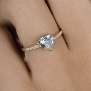 Bids.com 0.65 Carat Genuine Aquamarine and White Diamond 14K Yellow Gold Ring Rings Rosy Brown size 5.00,size 6.00,size 7.00,size 8.00,size 9.00