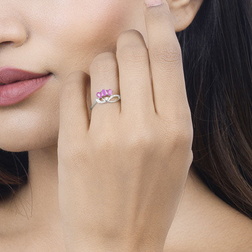 Bids.com 0.71 Carat Genuine Ruby and White Diamond 14K White Gold Ring Rings Tan size 5.00,size 6.00,size 7.00,size 8.00,size 9.00
