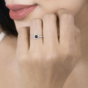 Bids.com 0.38 Carat Genuine Blue Sapphire and White Diamond 14K Yellow Gold Ring Rings Tan size 5.00,size 6.00,size 7.00,size 8.00,size 9.00