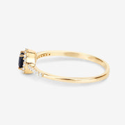 Bids.com 0.38 Carat Genuine Blue Sapphire and White Diamond 14K Yellow Gold Ring Rings White Smoke size 5.00,size 6.00,size 7.00,size 8.00,size 9.00