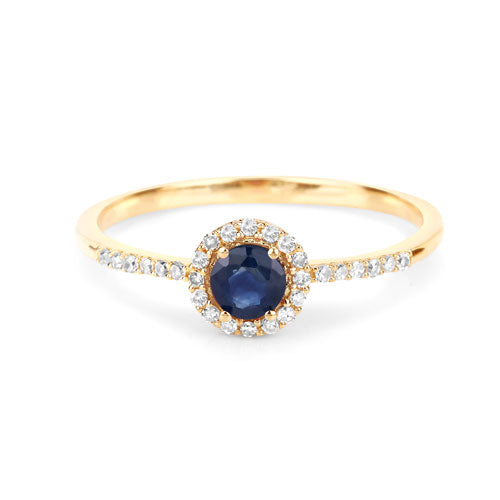 Bids.com 0.38 Carat Genuine Blue Sapphire and White Diamond 14K Yellow Gold Ring Rings White Smoke size 5.00,size 6.00,size 7.00,size 8.00,size 9.00