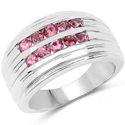 Bids.com 1.00 Carat Genuine Pink Tourmaline .925 Sterling Silver Ring Rings White Smoke size 6.00,size 8.00,size 7.00,size 9.00