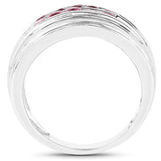 Bids.com 1.00 Carat Genuine Pink Tourmaline .925 Sterling Silver Ring Rings White Smoke size 6.00,size 8.00,size 7.00,size 9.00