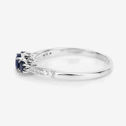 Bids.com 0.56 Carat Genuine Blue Sapphire and White Diamond 14K White Gold Ring Rings Lavender size 5.00,size 6.00,size 7.00,size 8.00,size 9.00