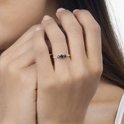 Bids.com 0.56 Carat Genuine Blue Sapphire and White Diamond 14K Yellow Gold Ring Rings Tan size 5.00,size 6.00,size 7.00,size 8.00,size 9.00