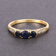 Bids.com 0.56 Carat Genuine Blue Sapphire and White Diamond 14K Yellow Gold Ring Rings Dim Gray size 5.00,size 6.00,size 7.00,size 8.00,size 9.00