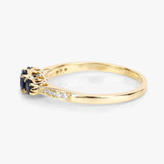 Bids.com 0.56 Carat Genuine Blue Sapphire and White Diamond 14K Yellow Gold Ring Rings White Smoke size 5.00,size 6.00,size 7.00,size 8.00,size 9.00