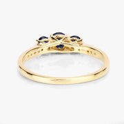 Bids.com 0.56 Carat Genuine Blue Sapphire and White Diamond 14K Yellow Gold Ring Rings White Smoke size 5.00,size 6.00,size 7.00,size 8.00,size 9.00
