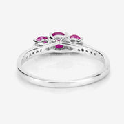 Bids.com 0.61 Carat Genuine Ruby and White Diamond 14K White Gold Ring Rings White Smoke size 5.00,size 6.00,size 7.00,size 8.00,size 9.00