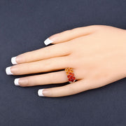 Bids.com 1.56 Carat Genuine Fire Opal .925 Sterling Silver Ring Rings Peach Puff size 5.00,size 6.00,size 7.00,size 8.00,size 9.00