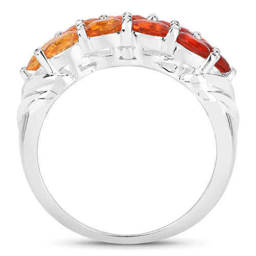 Bids.com 1.56 Carat Genuine Fire Opal .925 Sterling Silver Ring Rings White Smoke size 5.00,size 6.00,size 7.00,size 8.00,size 9.00