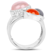 Bids.com 5.96 Carat Genuine Multi Stone .925 Sterling Silver Ring Rings White Smoke size 8.00,size 6.00,size 7.00,size 9.00