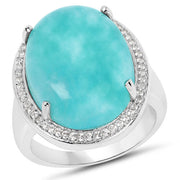 Bids.com 15.09 Carat Genuine Amazanite And White Topaz .925 Sterling Silver Ring Rings White Smoke size 6.00,size 7.00,size 8.00,size 9.00,size 5.00