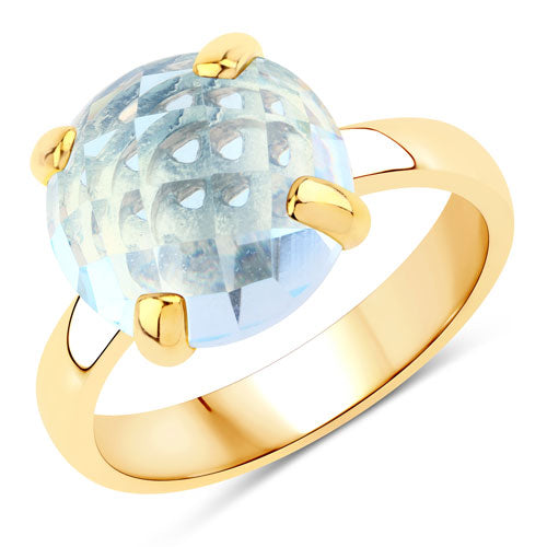 Bids.com 8.50 Carat Genuine Blue Topaz .925 Sterling Silver Ring Rings White Smoke size 6.00,size 7.00,size 8.00,size 9.00