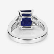 Bids.com 3.07 Carat Glass Filled Sapphire and White Zircon .925 Sterling Silver Ring Rings White Smoke size 6.00,size 7.00,size 8.00,size 9.00,size 5.00,size 10.00