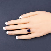 Bids.com 3.07 Carat Glass Filled Sapphire and White Zircon .925 Sterling Silver Ring Rings Peach Puff size 6.00,size 7.00,size 8.00,size 9.00,size 5.00,size 10.00