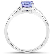 Bids.com 1.05 Carat Genuine Tanzanite .925 Sterling Silver ring Rings White Smoke size 6.00,size 7.00,size 9.00,size 5.00,size 8.00,size 10.00,size 5.50,size 6.50