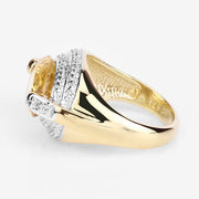 Bids.com 4.56 Carat Genuine Citrine and White Diamond .925 Sterling Silver Ring Rings White Smoke size 7.00,size 8.00,size 9.00,size 10.00,size 5.00,size 6.00
