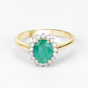 Bids.com 1.39 Carat Genuine Zambian Emerald and White Diamond 10K Yellow Gold Ring Rings Lavender size 6.00,size 7.00,size 8.00,size 9.00,size 5.00,size 10.00