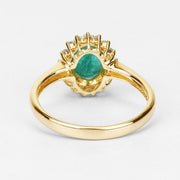 Bids.com 1.39 Carat Genuine Zambian Emerald and White Diamond 10K Yellow Gold Ring Rings White Smoke size 6.00,size 7.00,size 8.00,size 9.00,size 5.00,size 10.00