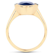 Bids.com 4.85 Carat Genuine Blue Sapphire and White Diamond 14K Yellow Gold Ring Rings White Smoke size 6.00,size 7.00,size 8.00,size 5.00,size 9.00