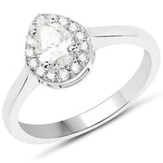 Bids.com 14K White Gold 0.64 Carat Genuine White Diamond Ring Rings White Smoke size 7.00,size 6.00,size 8.00