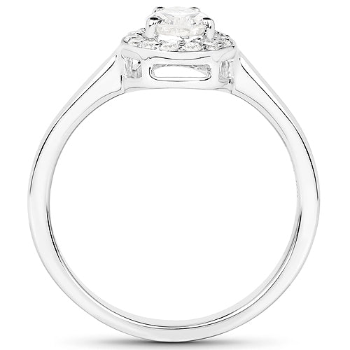 Bids.com 14K White Gold 0.64 Carat Genuine White Diamond Ring Rings White Smoke size 7.00,size 6.00,size 8.00