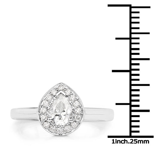 Bids.com 14K White Gold 0.63 Carat Genuine White Diamond Ring Rings White Smoke size 7.00,size 6.00,size 8.00,size 5.00,size 9.00,size 10.00