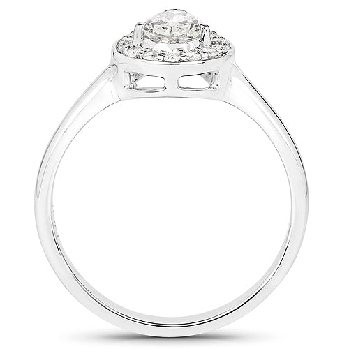 Bids.com 14K White Gold 0.70 Carat Genuine White Diamond Ring Rings White Smoke size 7.00,size 6.00,size 8.00